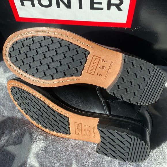 Hunter Black Leather Chelsea Boots Women's 7/US 38/EU - New WITHOUT Box - RARE! - Picture 6 of 6